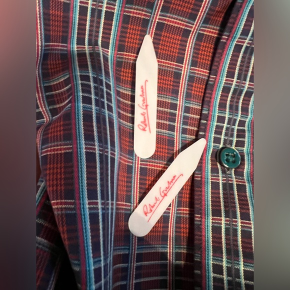 Classic Fit Plaid Flip Cuff Embroidered Button-Up | Robert Graham | Men’s Large - Picture 13 of 17